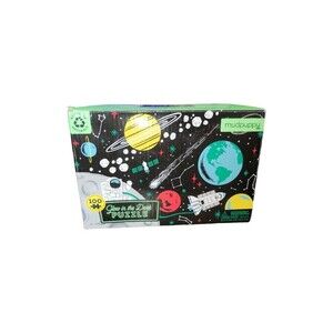 Mudpuppy Outerspace Glow In The Dark 100 PC Puzzle Kids Family